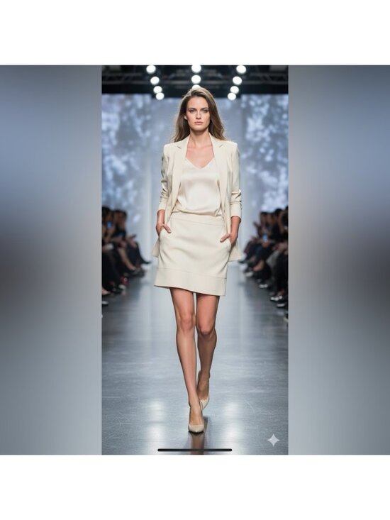 Judith & Charles Dresses & Skirts - JUDITH & CHARLES Elegant Cream Women's classic a line wool blend Skirt Canada
